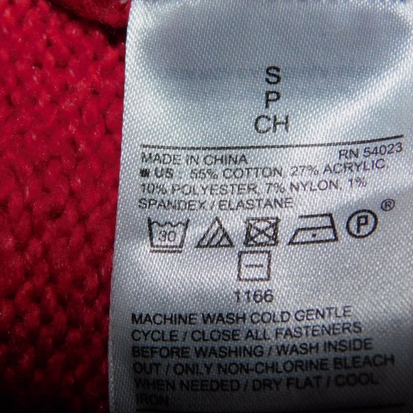 Old Navy Womens S Red White Heart Knit Cardigan Sweater Valentines love Preppy - Picture 5 of 8